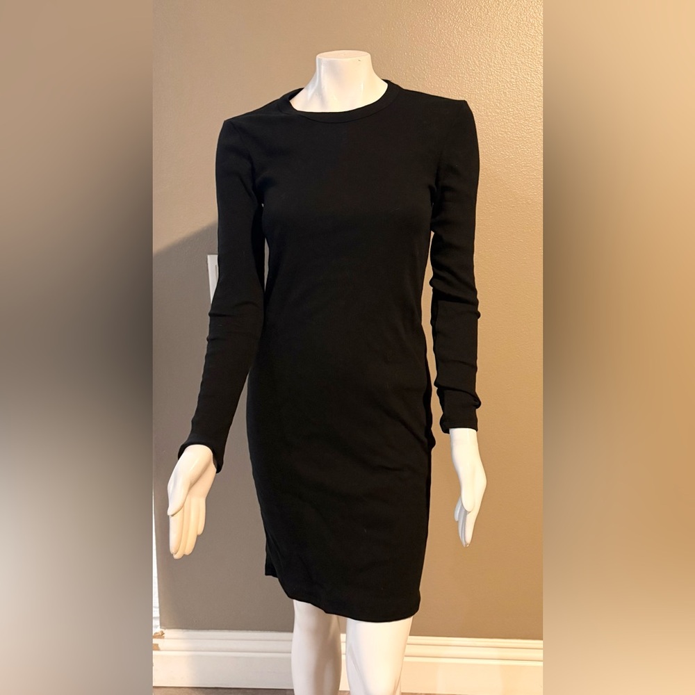 James Perse Classic Black Long Sleeve Dress